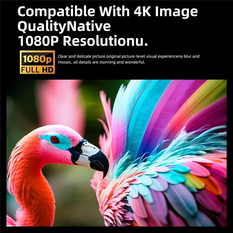 T60 1920x1080P 2.4G 5G WiFi HD Projector Office Conference Home Theater Projector Support 4K Android 9.0 2+16G - EU Plug