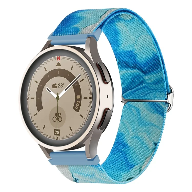 Nylon Watch Band for Coros Pace 2 / Apex 42mm , 20mm Pattern Adjustable Braided Loop Strap - Ocean Blue