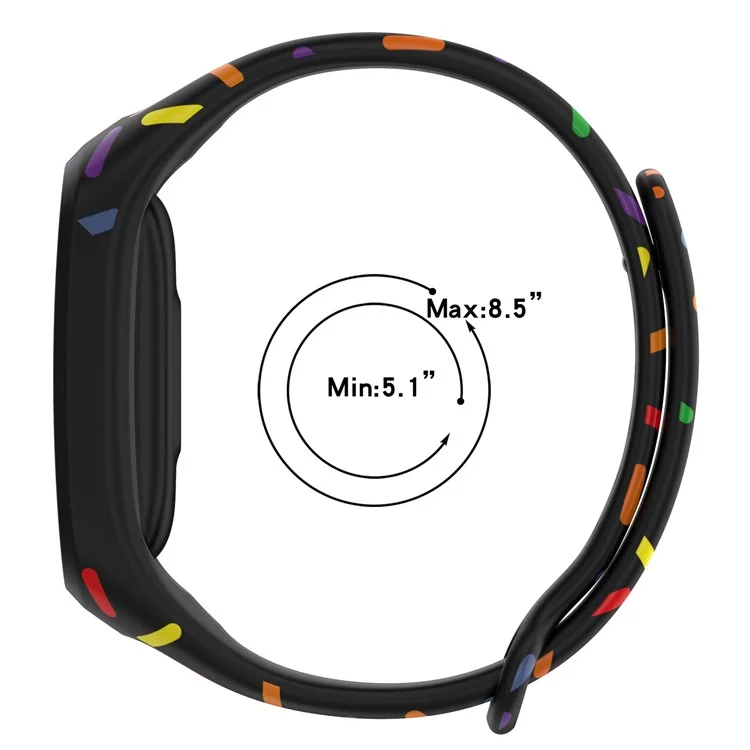 For Oppo Band Integrated Silicone Strap Watch Case Colorful Spotted Wrist Band - Black
