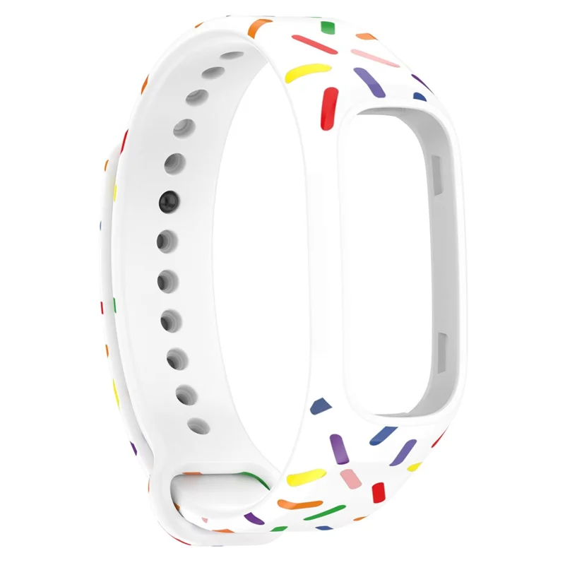 Para Oppo Band Integrated Silicone Strap Watch Case Colorful Spotted Wrist Band - Blanco