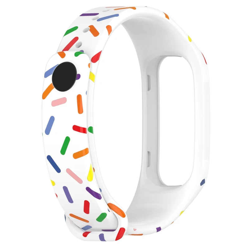 Para Oppo Band Integrated Silicone Strap Watch Case Colorful Spotted Wrist Band - Blanco