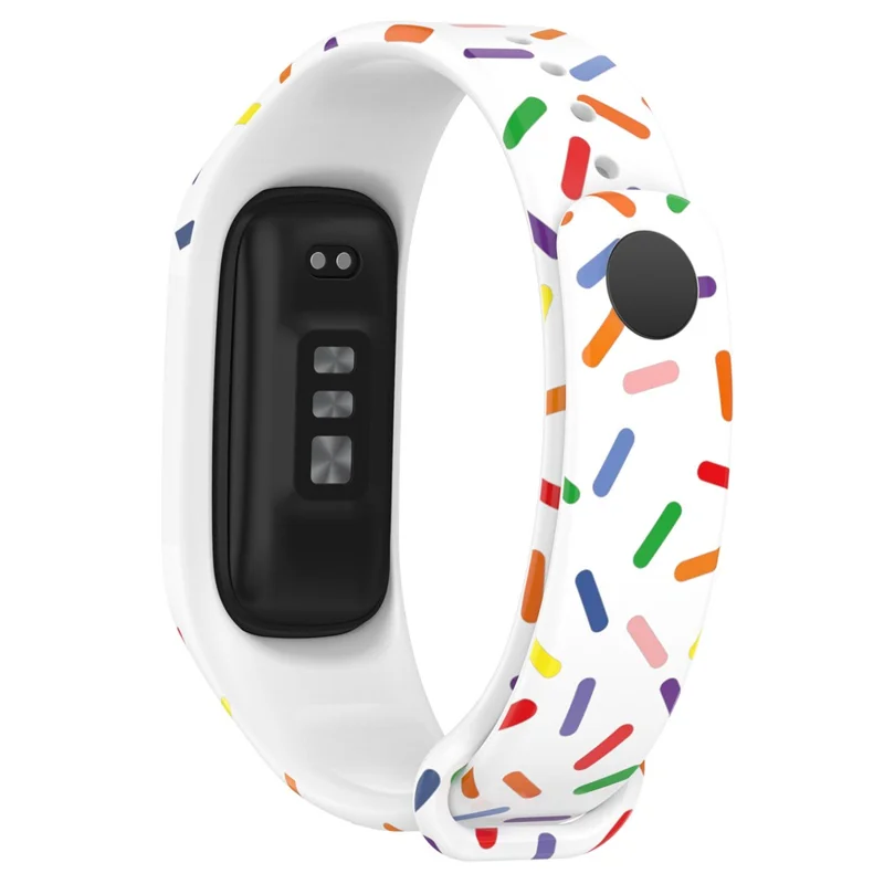Para Oppo Band Integrated Silicone Strap Watch Case Colorful Spotted Wrist Band - Blanco