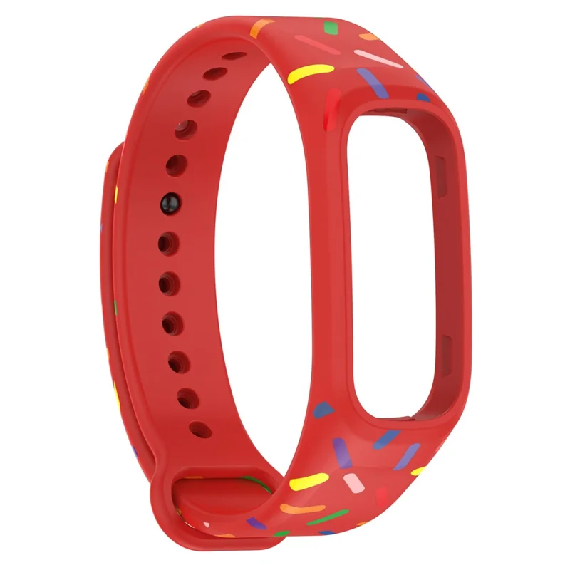For Oppo Band Integrated Silicone Strap Watch Case Colorful Spotted Wrist Band - Red