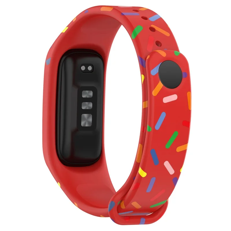 For Oppo Band Integrated Silicone Strap Watch Case Colorful Spotted Wrist Band - Red