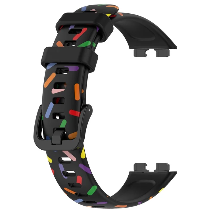 Para Huawei Band 8 / Band 8 NFC / Band 9 / Band 9 NFC Correa de Silicona Manchada de Colores de Repuesto - Negro