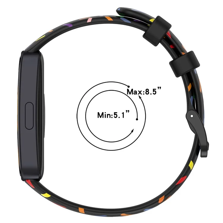 Para Huawei Band 8 / Band 8 NFC / Band 9 / Band 9 NFC Correa de Silicona Manchada de Colores de Repuesto - Negro