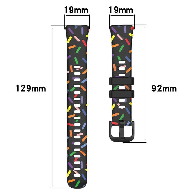 Para Huawei Band 8 / Band 8 NFC / Band 9 / Band 9 NFC Correa de Silicona Manchada de Colores de Repuesto - Negro