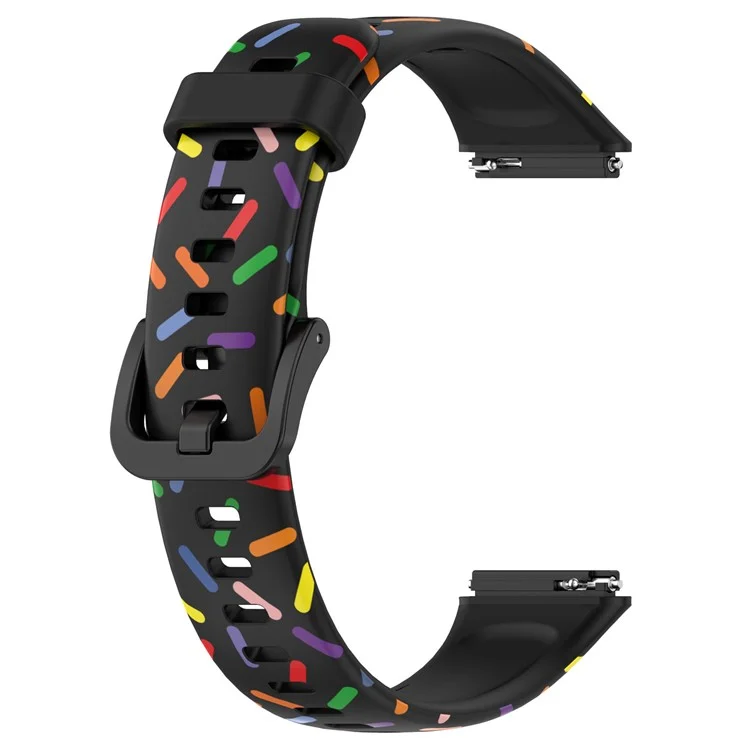 Pour Huawei Band 7 Bracelet de Remplacement Coloré et Tacheté en Silicone - Noir