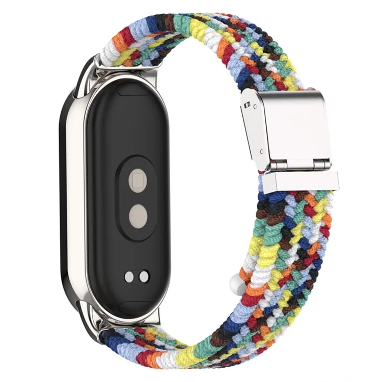 Für Xiaomi Mi Band 9 NFC / Mi Band 9 / Smart Band 8 NFC / Smart Band 8 geflochtenes Nylon-Armband mit verstellbarem Schnallenverschluss und elastischem Armband - Farbig