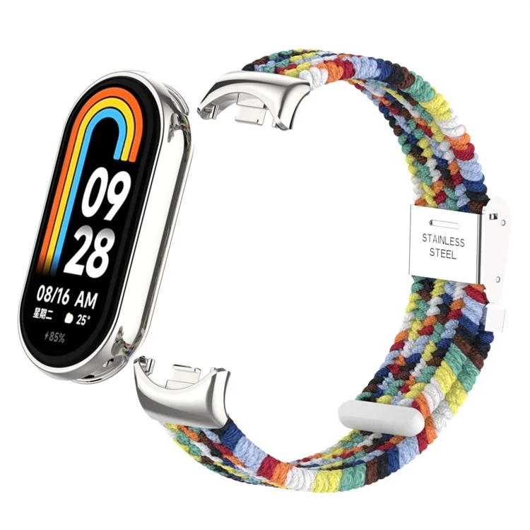 Für Xiaomi Mi Band 9 NFC / Mi Band 9 / Smart Band 8 NFC / Smart Band 8 geflochtenes Nylon-Armband mit verstellbarem Schnallenverschluss und elastischem Armband - Farbig