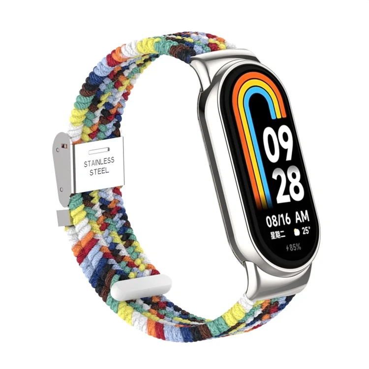Für Xiaomi Mi Band 9 NFC / Mi Band 9 / Smart Band 8 NFC / Smart Band 8 geflochtenes Nylon-Armband mit verstellbarem Schnallenverschluss und elastischem Armband - Farbig