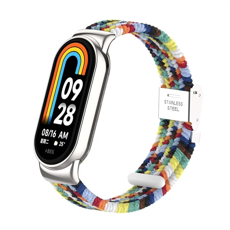 Für Xiaomi Mi Band 9 NFC / Mi Band 9 / Smart Band 8 NFC / Smart Band 8 geflochtenes Nylon-Armband mit verstellbarem Schnallenverschluss und elastischem Armband - Farbig