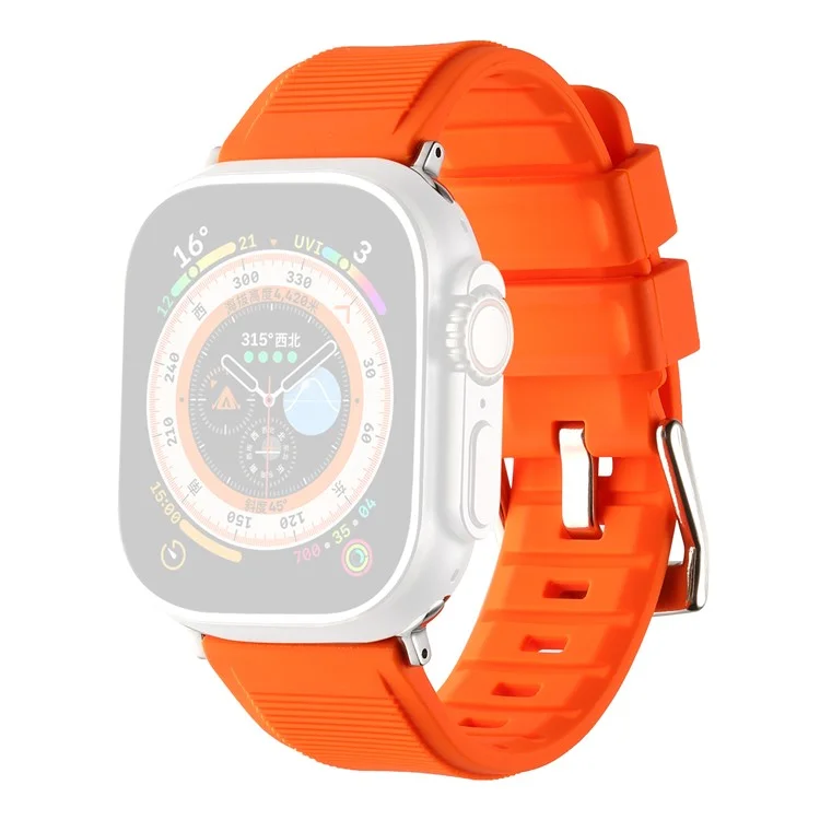 Bracelet de montre pour Apple Watch Series 10 42mm / 9 8 7 41mm / SE (2023) SE (2022) SE 6 5 4 40mm / 3 2 1 38mm Silicone Dual Loop Watch Band - Orange