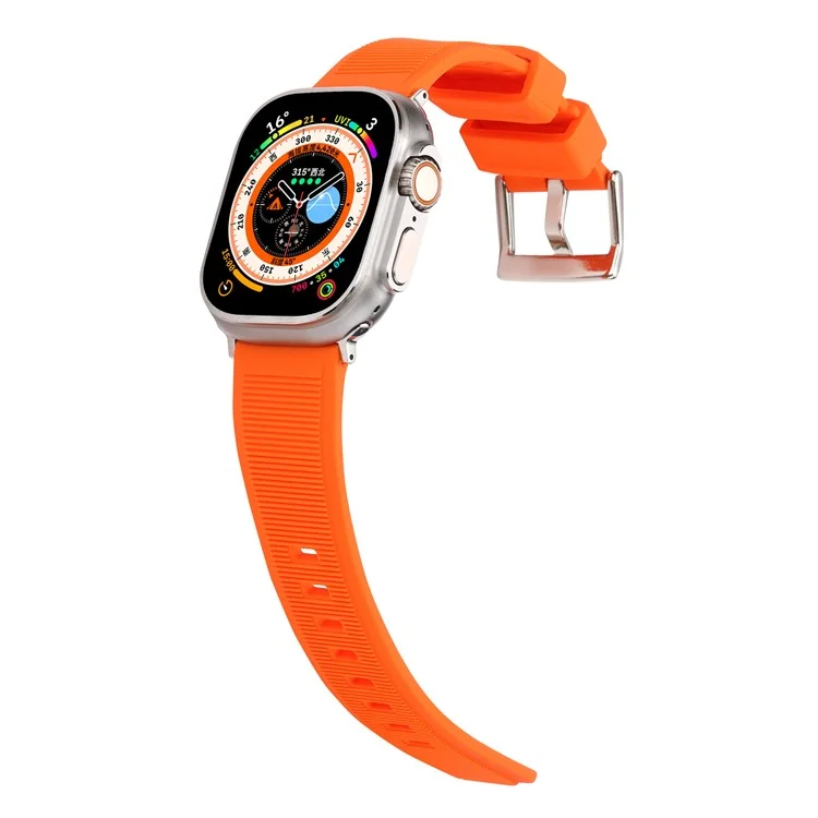 Bracelet de montre pour Apple Watch Series 10 42mm / 9 8 7 41mm / SE (2023) SE (2022) SE 6 5 4 40mm / 3 2 1 38mm Silicone Dual Loop Watch Band - Orange