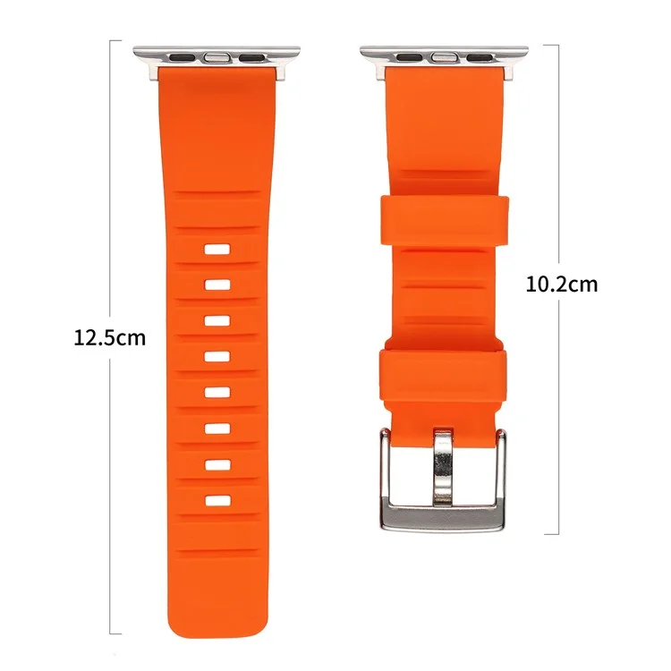 Bracelet de montre pour Apple Watch Series 10 42mm / 9 8 7 41mm / SE (2023) SE (2022) SE 6 5 4 40mm / 3 2 1 38mm Silicone Dual Loop Watch Band - Orange