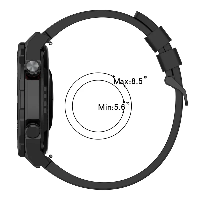 Silicone Watch Bands for Huawei Watch Ultimate , 22mm Replacement Strap Bracelet with Extension Strap - Grey