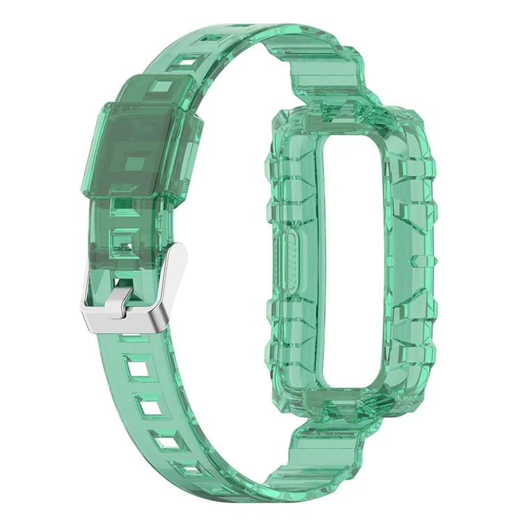 For Huawei Band 8 / Band 8 NFC / Band 9 / Band 9 NFC / Band 6 / Honor Band 7 / 6 / 6 Pro Clear TPU Wrist Band with Case - Transparent Green