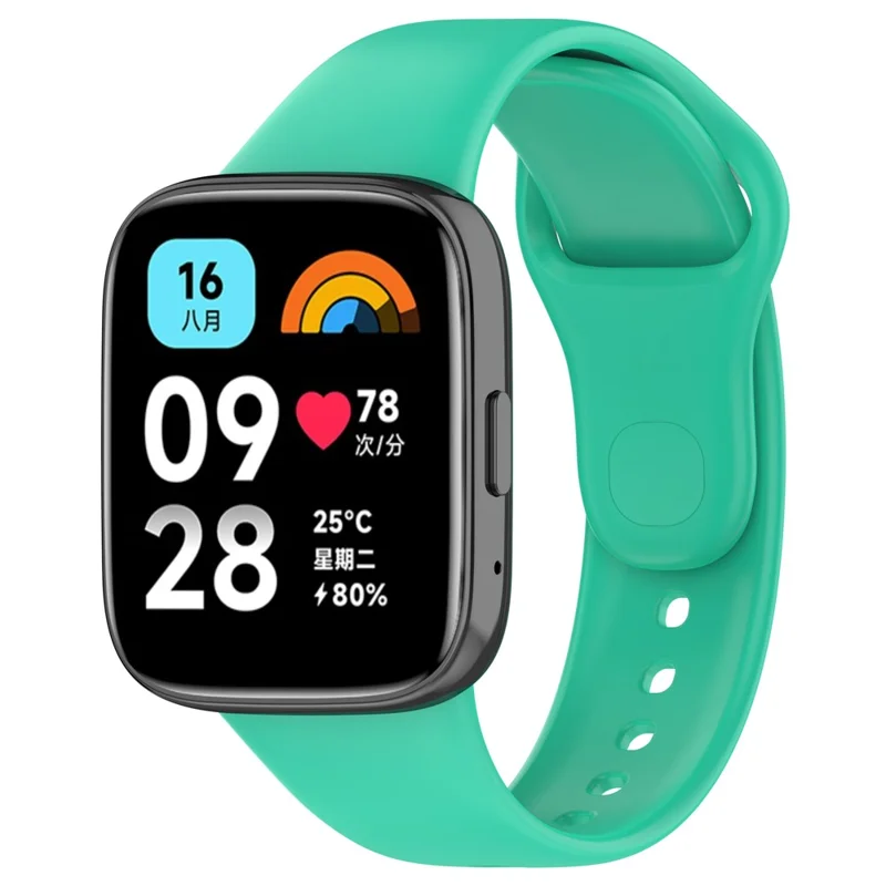 Bande de montre en silicone de rechange pour Xiaomi Redmi Watch 3 Lite / Watch 3 Active, bracelet souple - vert menthe