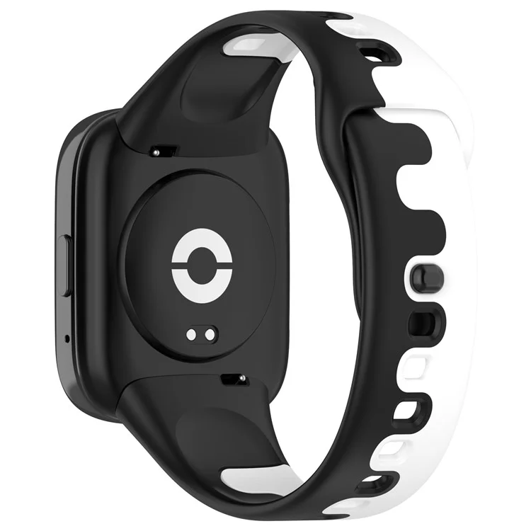 Bracelet de montre pour Xiaomi Redmi Watch 3 Lite / Watch 3 Active Bicolore Remplacement de la Bracelet de Montre en Silicone - Noir+Blanc