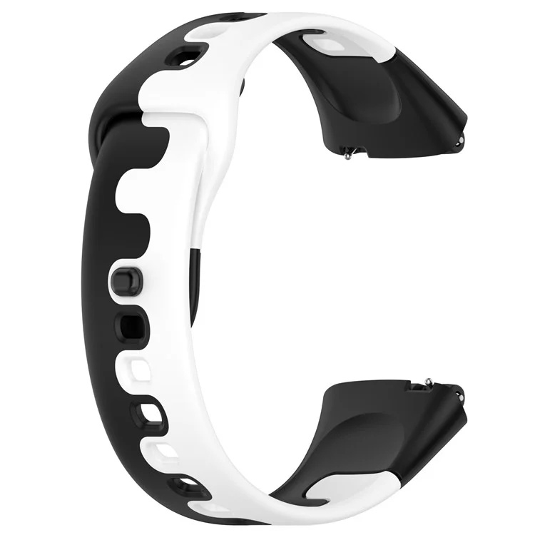 Bracelet de montre pour Xiaomi Redmi Watch 3 Lite / Watch 3 Active Bicolore Remplacement de la Bracelet de Montre en Silicone - Noir+Blanc