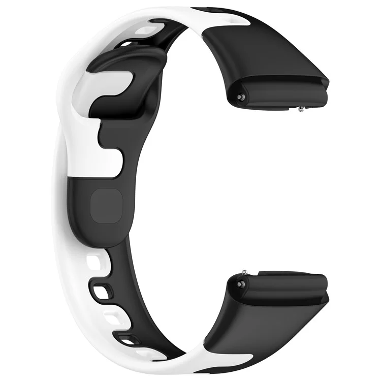 Bracelet de montre pour Xiaomi Redmi Watch 3 Lite / Watch 3 Active Bicolore Remplacement de la Bracelet de Montre en Silicone - Noir+Blanc