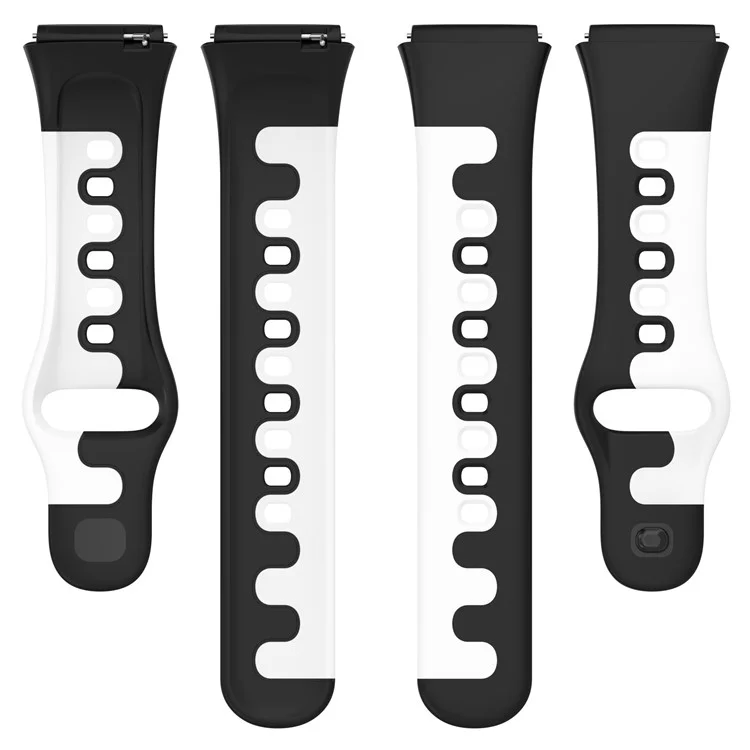 Bracelet de montre pour Xiaomi Redmi Watch 3 Lite / Watch 3 Active Bicolore Remplacement de la Bracelet de Montre en Silicone - Noir+Blanc