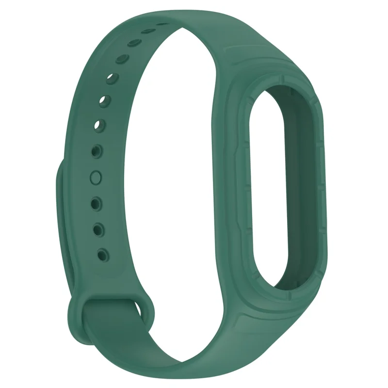 For Xiaomi Smart Band 8 Replacement Silicone Watch Strap Integrate Wrist Band with Case Cover - Green