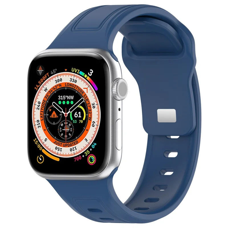 Uhrenarmband für Apple Watch Serie 10 42 mm / 9 8 7 41 mm / SE (2023) SE (2022) SE 6 5 4 40 mm / 3 2 1 38 mm Silikon-Uhrenarmband - Babyblau