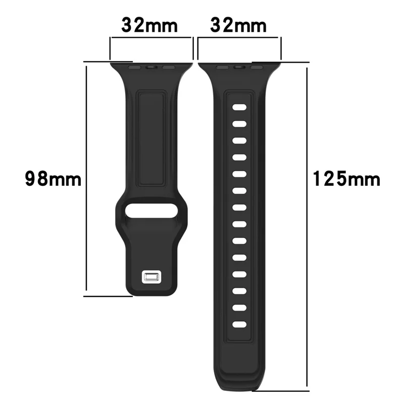 Uhrenarmband für Apple Watch Serie 10 42 mm / 9 8 7 41 mm / SE (2023) SE (2022) SE 6 5 4 40 mm / 3 2 1 38 mm Silikon-Uhrenarmband - Babyblau