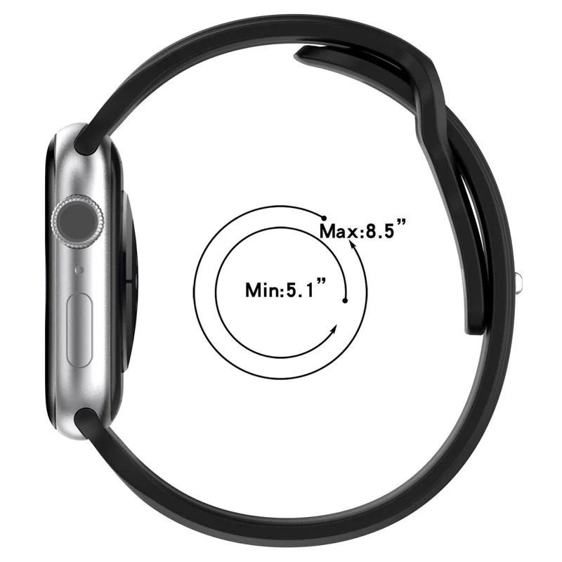 Uhrenarmband für Apple Watch Serie 10 42 mm / 9 8 7 41 mm / SE (2023) SE (2022) SE 6 5 4 40 mm / 3 2 1 38 mm Silikon-Uhrenarmband - Babyblau