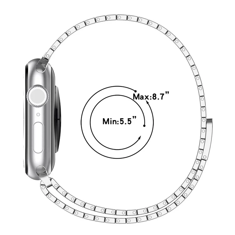 Watch Strap for Apple Watch Series 10 42mm / 9 8 7 41mm / SE (2023) SE (2022) SE 6 5 4 40mm / 3 2 1 38mm Replacement Band Magnetic Stainless Steel Strap - Black