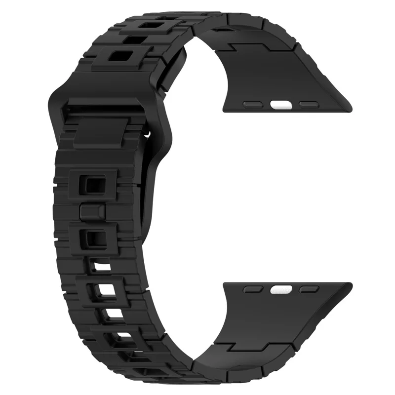 Uhrenarmband für Apple Watch Series 11 10 42 mm / 9 8 7 41 mm / SE3 SE2 SE 6 5 4 40 mm / 3 2 1 38 mm, einfarbiges Silikon-Uhrenarmband – Schwarz