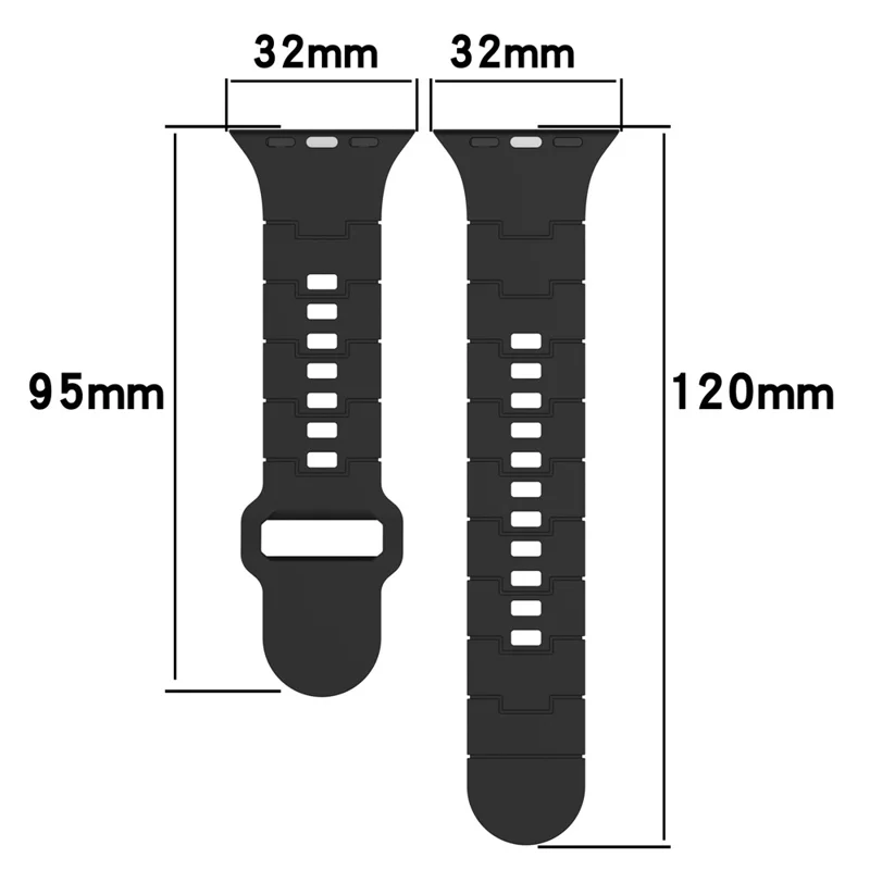 Uhrenarmband für Apple Watch Series 11 10 42 mm / 9 8 7 41 mm / SE3 SE2 SE 6 5 4 40 mm / 3 2 1 38 mm, einfarbiges Silikon-Uhrenarmband – Schwarz