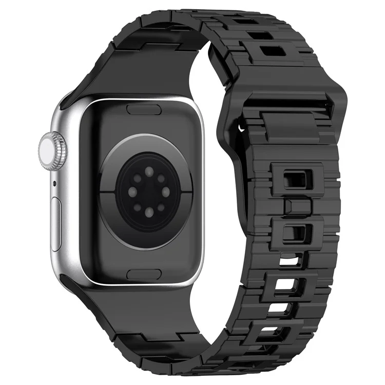 Pulseira de Relógio para Apple Watch Series 10 42mm / 9 8 7 41mm / SE (2023) SE (2022) SE 6 5 4 40mm / 3 2 1 38mm Silicone Electroplating Smartwatch Strap - Titanium Black