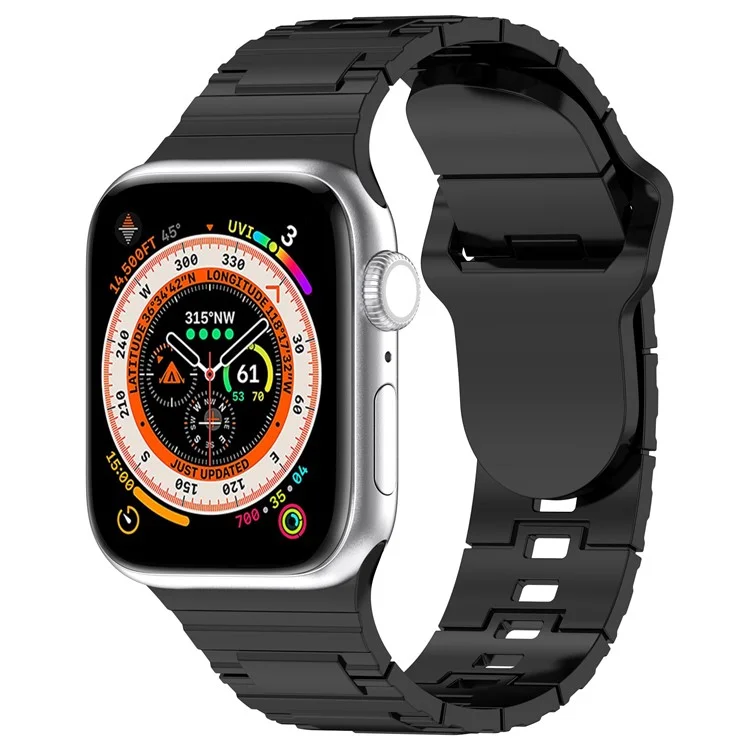 Pulseira de Relógio para Apple Watch Series 10 42mm / 9 8 7 41mm / SE (2023) SE (2022) SE 6 5 4 40mm / 3 2 1 38mm Silicone Electroplating Smartwatch Strap - Titanium Black