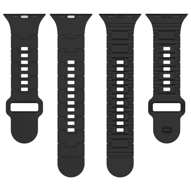 Pulseira de Relógio para Apple Watch Series 10 42mm / 9 8 7 41mm / SE (2023) SE (2022) SE 6 5 4 40mm / 3 2 1 38mm Silicone Electroplating Smartwatch Strap - Titanium Black