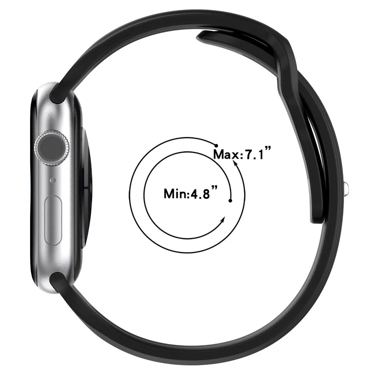 Pulseira de Relógio para Apple Watch Series 10 42mm / 9 8 7 41mm / SE (2023) SE (2022) SE 6 5 4 40mm / 3 2 1 38mm Silicone Electroplating Smartwatch Strap - Titanium Black
