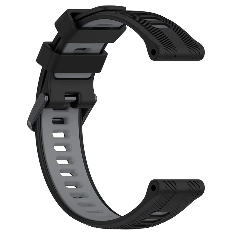 Für Garmin Forerunner 965 / 955 / 945 / 935 / 745 Silikon-Uhrenarmband Köper-Textur Zweifarbiges Armband - Schwarz+Grau