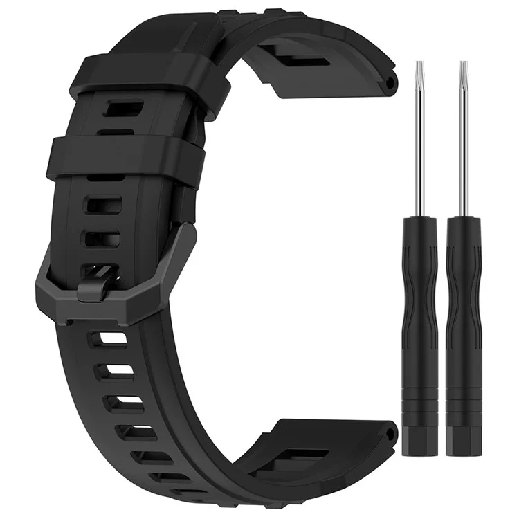 Pour Huami Amazfit T-rex Ultra A2142 Bracelet de Montre en Silicone Réglable - Noir