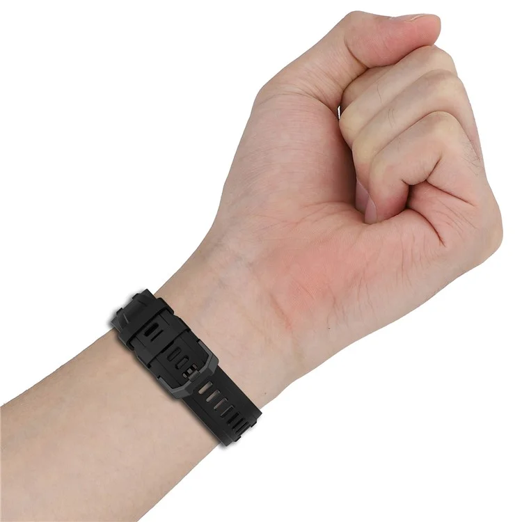 Pour Huami Amazfit T-rex Ultra A2142 Bracelet de Montre en Silicone Réglable - Noir