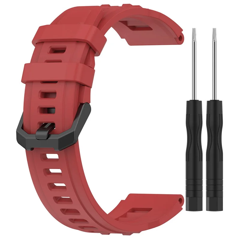 For Huami Amazfit T-rex Ultra A2142 Silicone Watch Strap Adjustable Wrist Band - Red
