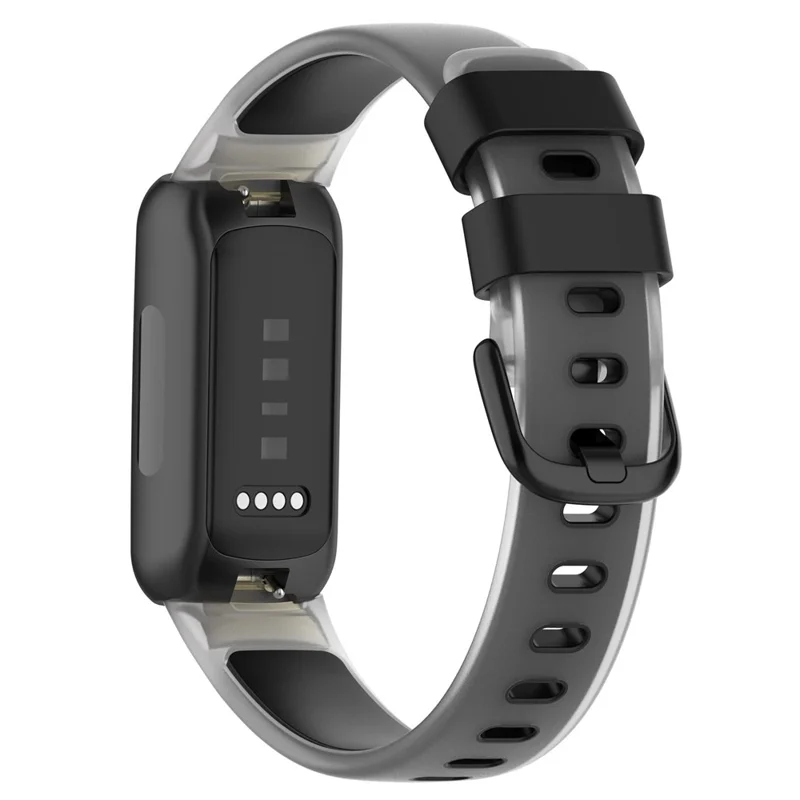 Für Fitbit Inspire 3 Silikon-Uhrenarmband, zweifarbig, transparent, Armband - Transparent+Schwarz