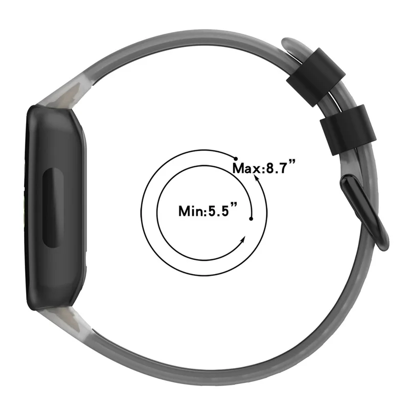 Für Fitbit Inspire 3 Silikon-Uhrenarmband, zweifarbig, transparent, Armband - Transparent+Schwarz