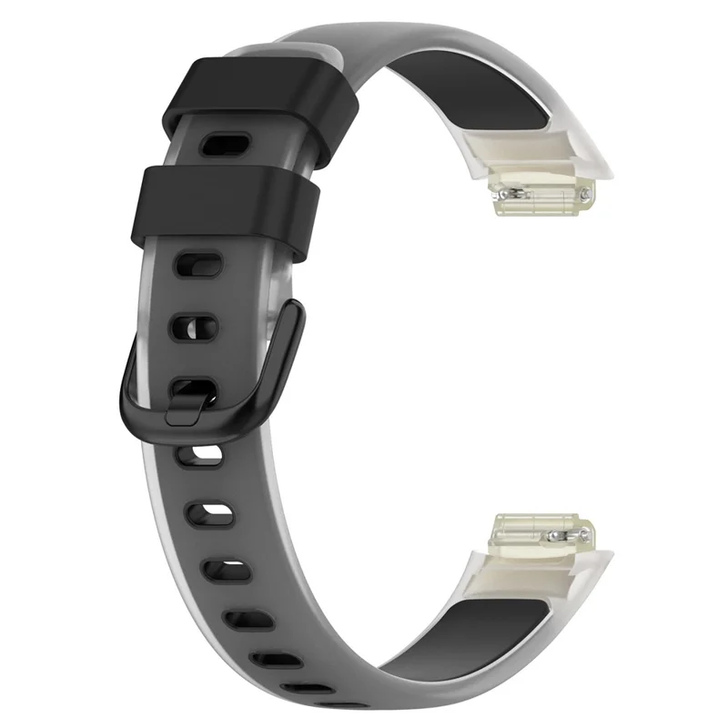 Für Fitbit Inspire 3 Silikon-Uhrenarmband, zweifarbig, transparent, Armband - Transparent+Schwarz