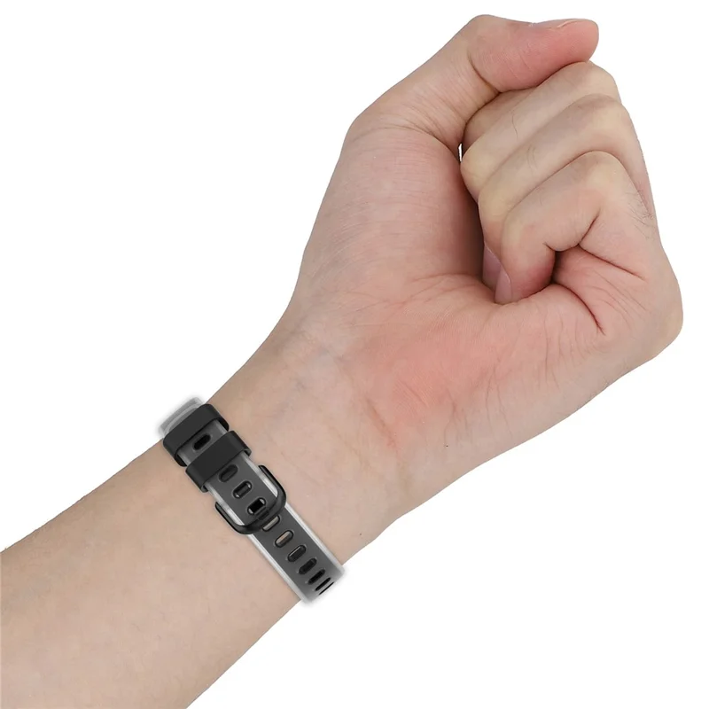Für Fitbit Inspire 3 Silikon-Uhrenarmband, zweifarbig, transparent, Armband - Transparent+Schwarz