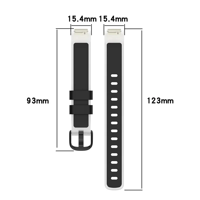 Für Fitbit Inspire 3 Silikon-Uhrenarmband, zweifarbig, transparent, Armband - Transparent+Schwarz