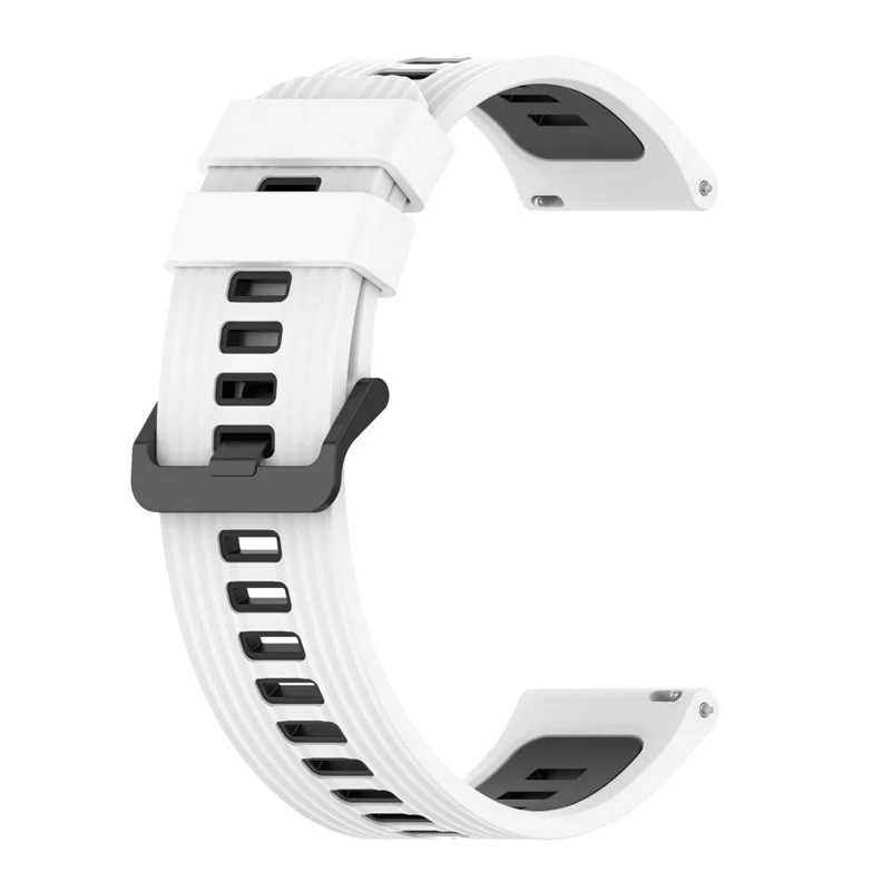 Opaska do zegarka Huawei Watch GT 42 mm 46 mm / Samsung Galaxy Watch 46 mm / Garmin Forerunner 265, silikonowa opaska z nadrukiem w paski – biało-czarna