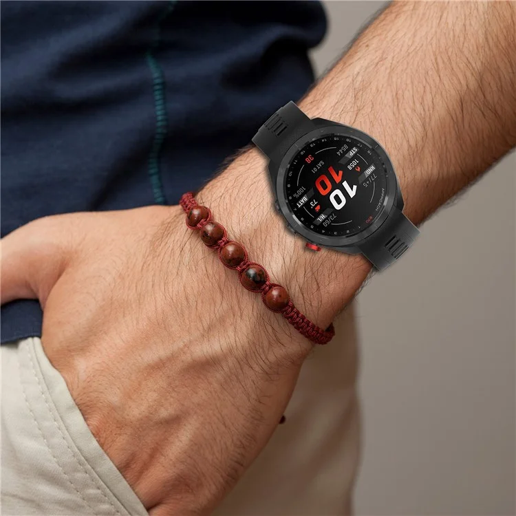 For Garmin Approach S70 47mm Silicone Watch Band Soft Sport Replacement Watch Strap - Black