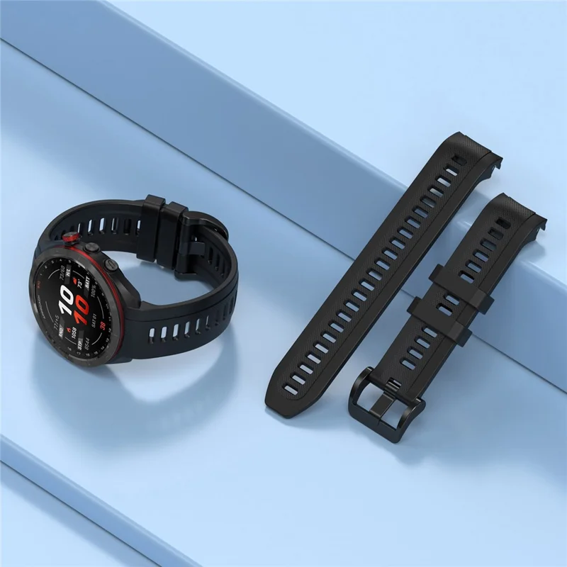 For Garmin Approach S70 47mm Silicone Watch Band Soft Sport Replacement Watch Strap - Black