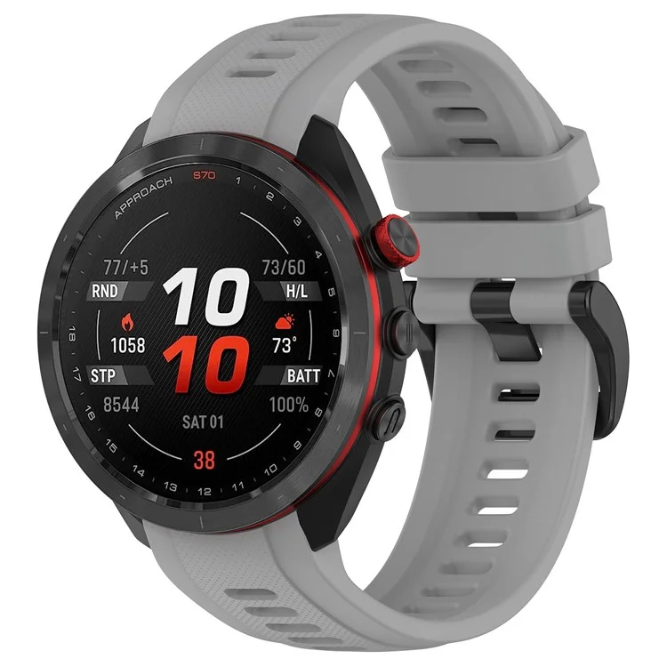 For Garmin Approach S70 47mm Silicone Watch Band Soft Sport Replacement Watch Strap - Grey